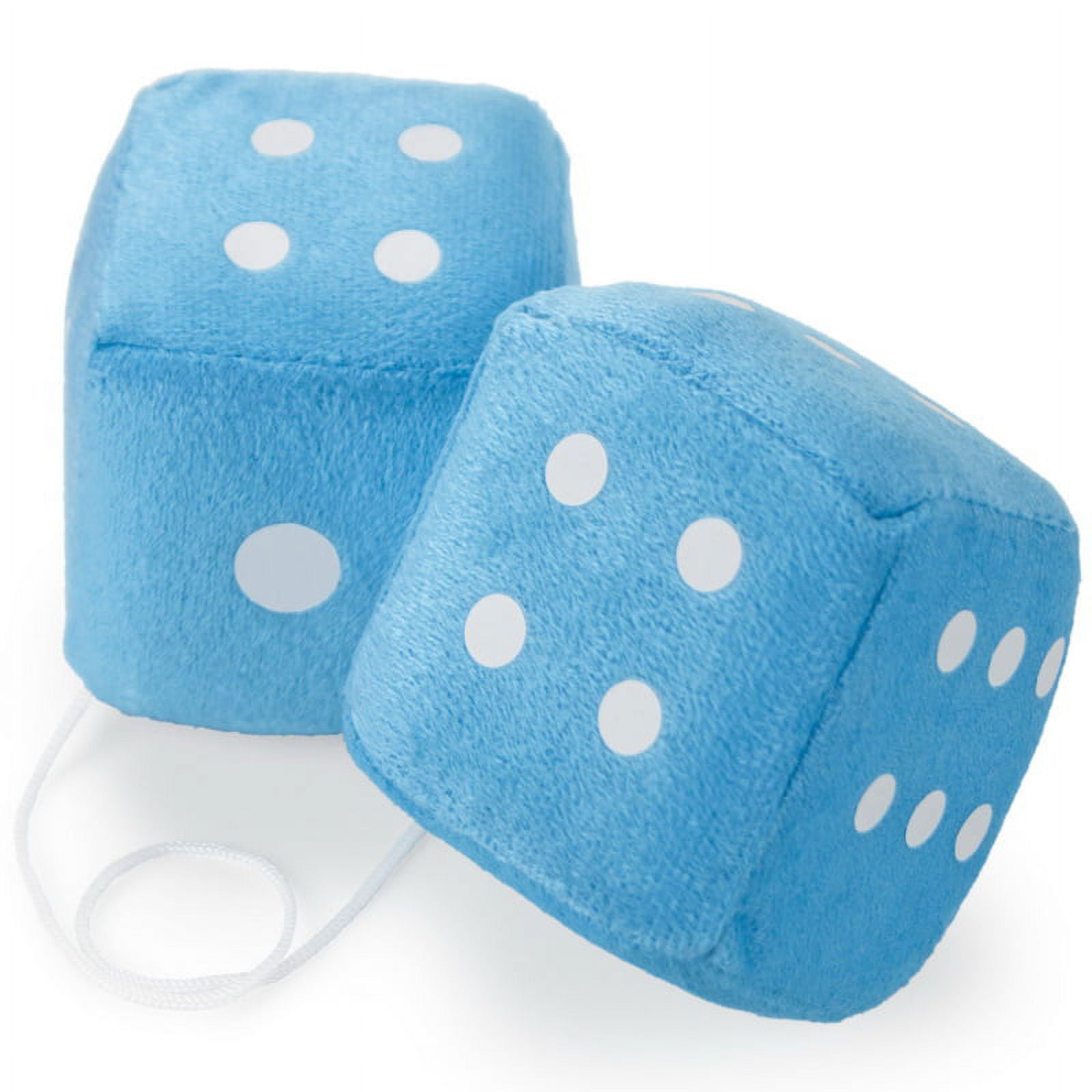 Brybelly Holdings MDIC004 Pair of Blue 3 in Hanging Fuzzy Dice