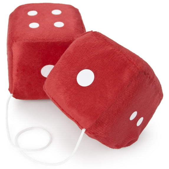 Brybelly Holdings MDIC-001 Pair of Red 3 in Hanging Fuzzy Dice