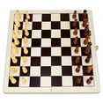 thumbnail image 1 of Brybelly Natural Wooden Folding Chess Game with Staunton Wood Carved Pieces, 14-Inch, 1 of 7