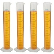 Brybelly Plastic Graduated Cylinder Set - Education Equipment for Industrial and Academic Labs - Polypropylene Plastic - Science Research, Chemistry Classroom Supplies (250mL, 4-Pack)