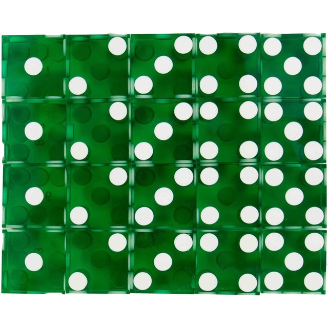 Brybelly Precision Casino Dice, 20Pack 4 Full Sets of 5 Dice Grade