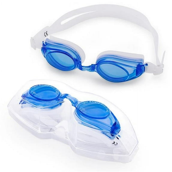 Brybelly SSWI-112 Swimming Goggles with Case, Blue - Adult