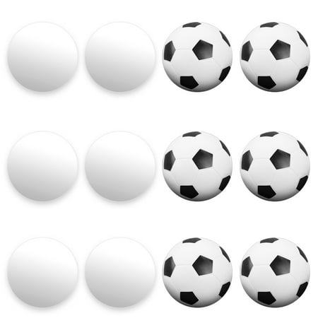 Brybelly Smooth White and Textured Grip Soccer Ball Foosballs, 12 Count
