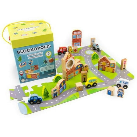 Brybelly TCDG-055 Blockopolis Little Wooden People City Play Set