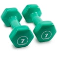 thumbnail image 1 of Brybelly Vinyl Hex 7 LB Weights, Hand Weights Dumbbells Set, Free Weights, 1 of 7