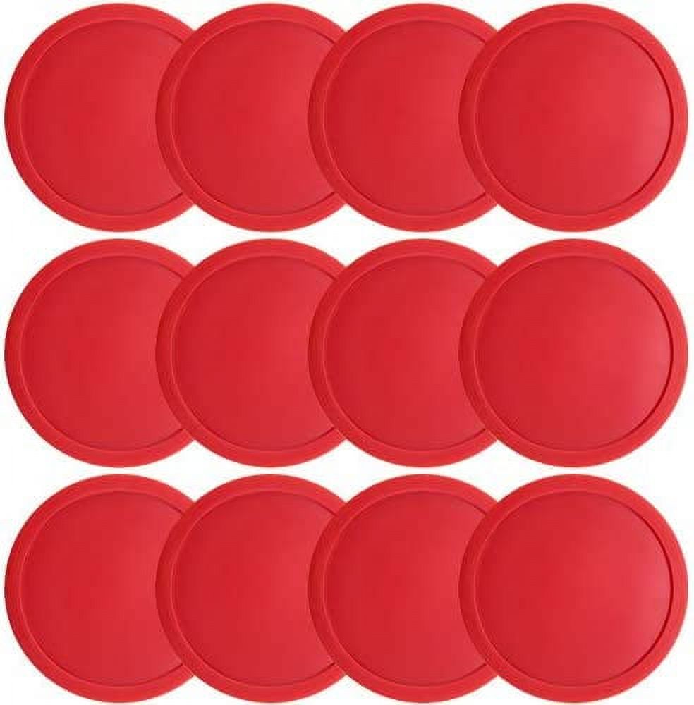 Brybelly set of two large red 3 1/4 Inch air hockey pucks for full size
