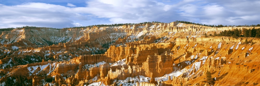 Bryce Amphitheater at sunrise from Sunrise Point Bryce Canyon National Park Utah USA Canvas Art - Panoramic Images (27 x 9)