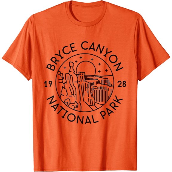 Bryce Canyon National Park 1928 Utah Unisex T-Shirt for Men Women Kids Toddler,Orange Color,Size M