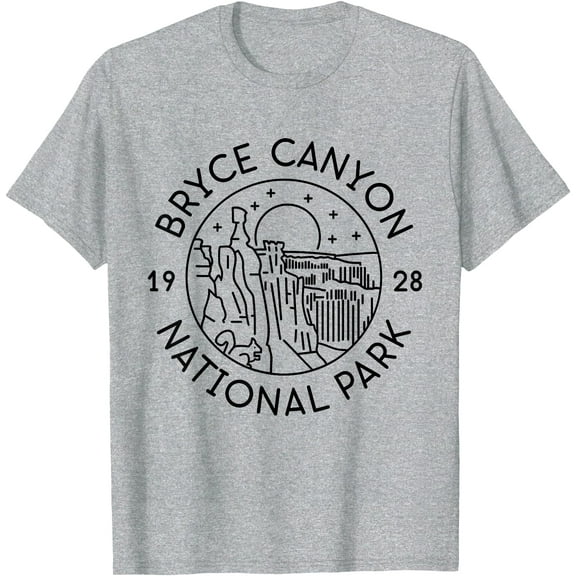 Bryce Canyon National Park 1928 Utah Unisex T-Shirt for Men Women Kids Toddler,Sport Grey Color,Size YXL