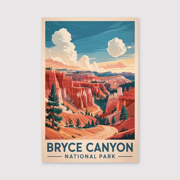 Bryce Canyon National Park Travel Print Canvas Wall Art, Bryce Canyon National Park Wall Hanging Home decor Bryce Canyon National Park Art -1WN246