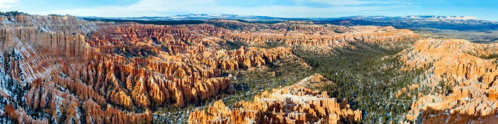 Bryce Canyon amphitheater after spring snowfall Bryce Canyon National Park Utah USA Canvas Art - Panoramic Images (48 x 12)