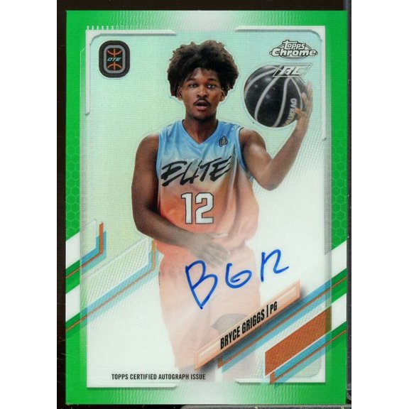 Bryce Griggs 2021-22 Topps Chrome Overtime Elite Auto Green Refractors #CABG1