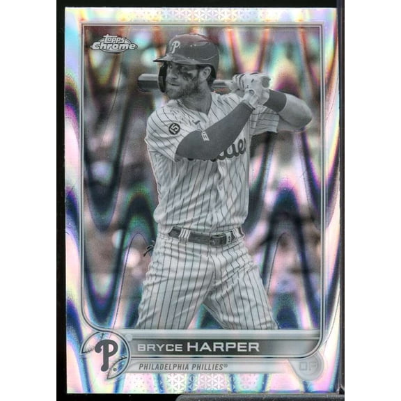Bryce Harper 2022 Topps Chrome Sonic Black and White RayWave Refractors #220