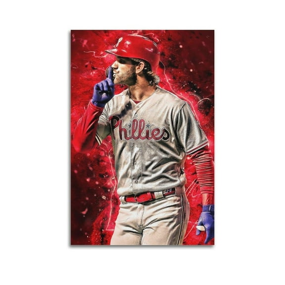 Bryce Harper Baseball Player Poster Poster Album Cover Posters for Bedroom Wall Art Canvas Posters Music Album Cover Poster 24x36inch(60x90cm) Frame-style