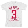thumbnail image 1 of Bryce Harper Number 3, Signature and logo on white Kids T-Shirt-Medium, 1 of 4
