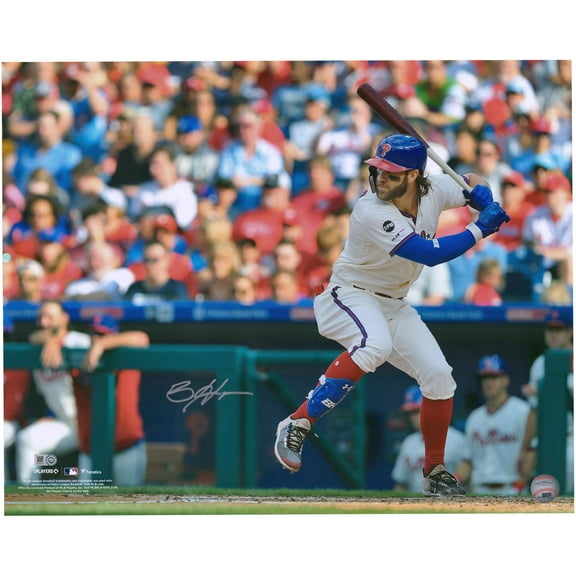 Bryce Harper Philadelphia Phillies Autographed 16" x 20" Batting Stance in Cream Jersey Horizontal Photograph - Fanatics Authentic Certified