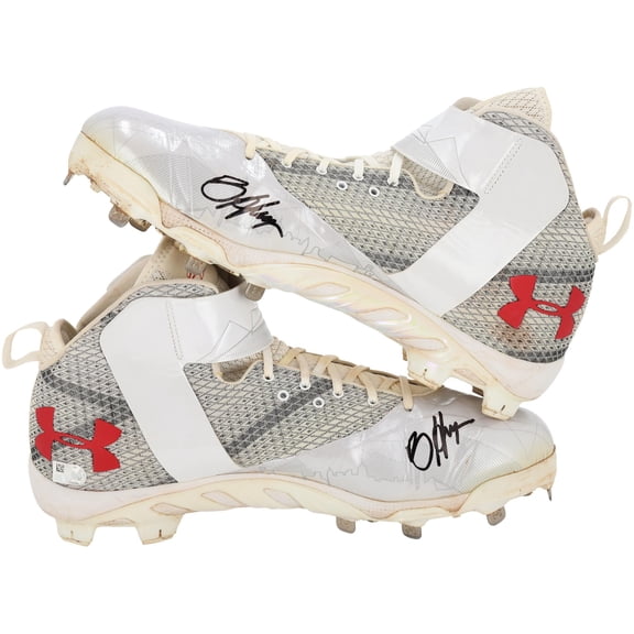 Bryce Harper Philadelphia Phillies Autographed Player-Worn White and Gray Under Armour Cleats Worn During his MLB Career - WN55914066-67 - Fanatics Authentic Certified