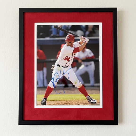 Bryce Harper Washington Nationals Signed 11x14 Custom Framed Photo PSA