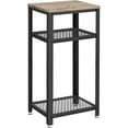 thumbnail image 1 of Bryce Side Table End Telephone Table with 2 Mesh Shelves for Office Hallway or Living Room Industrial Accent Furniture with Steel Frame Greige and Black, 1 of 5