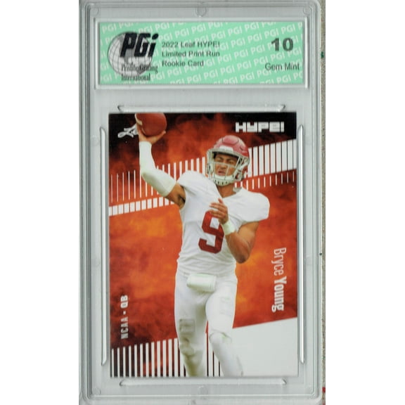 PGI 10 Bryce Young 2022 Leaf HYPE! #80A Only 5000 Made! Rookie Card Carolina Panthers
