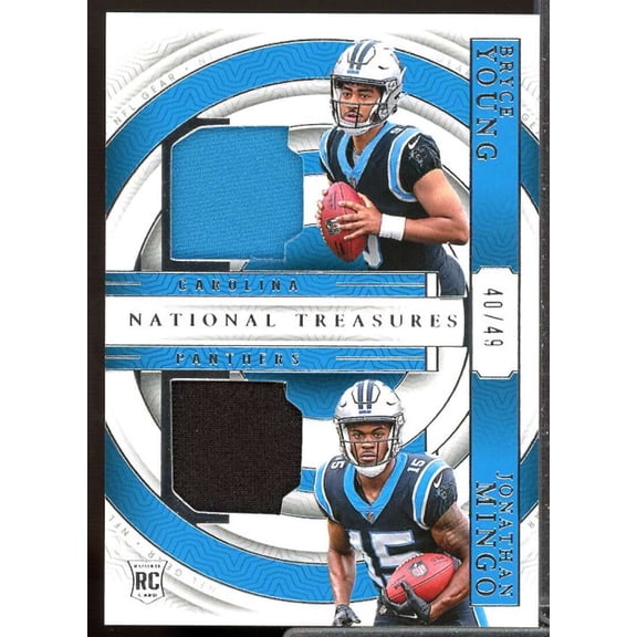 Bryce Young/Mingo Rookie 2023 National Treasures Rookie NFL Gear Combo JSY #3