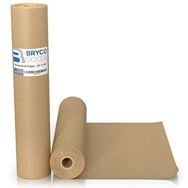 Bryco Goods Brown Kraft Paper Roll - 18 Inch x 100 Feet - Moving Supplies, Gift Wrapping, Arts & Crafts, Bulletin Board, Packing Paper – USA Made