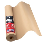 Bryco Goods Brown Kraft Paper Roll - 18 Inch x 100 Feet - Moving Supplies, Gift Wrapping, Arts & Crafts, Bulletin Board, Packing Paper – USA Made
