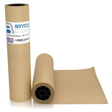 Bryco Goods Jumbo Kraft Paper Roll - Brown - 18" x 2100" (175') - USA Made - Suitable for Packing - Moving - Shipping - Crafts - Wall Art - Bulletin Boards - Floor Covering - Table Runner