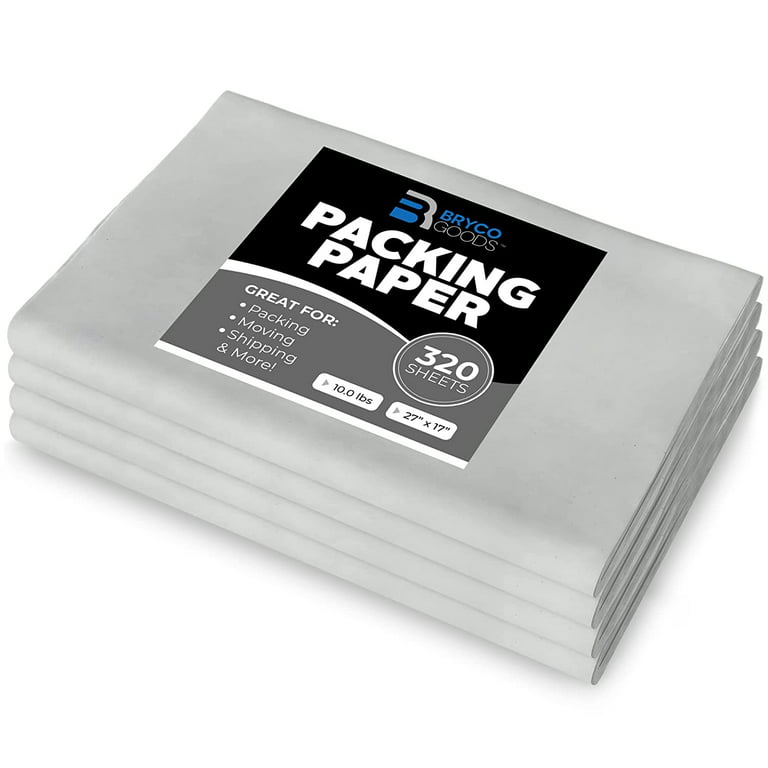 Newsprint Packing Paper Sheets for Moving, Shipping, Box Filler, Wrapping  and Protecting Fragile Items 1.3 Lbs (50 Sheets, 26” x 15”)
