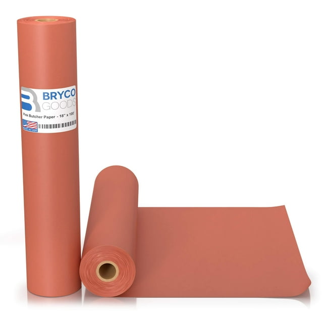 Bryco Goods Pink Butcher Paper Roll, Food Grade Peach Wrapping Paper Roll for Smoking Meat of