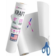 Bryco Goods White Kraft Paper Roll, 18” x 175’ (2100”), Made in USA