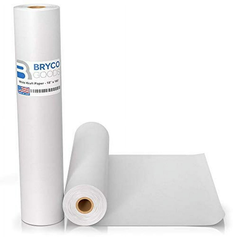 Bryco Goods Arts and Crafts Paper Roll - Pack of 2 - For Paints - Wall Art  - White Easel Paper - Drawing Art Paper - Bulletin Board Paper - Gift
