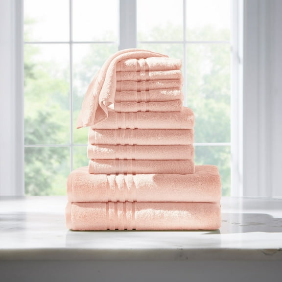 BrylaneHome 12 Piece Zero-Twist Bath Towel Set