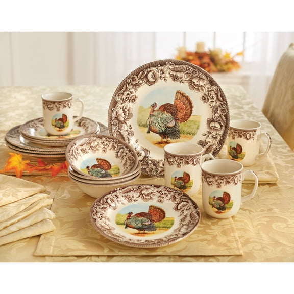 BrylaneHome 16-Piece Haydon Turkey Dinnerware