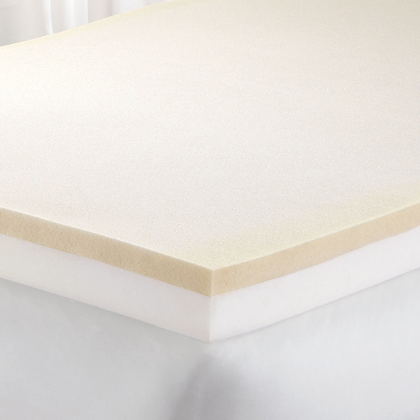 BrylaneHome 4" Invigorator Memory Foam Topper King, White