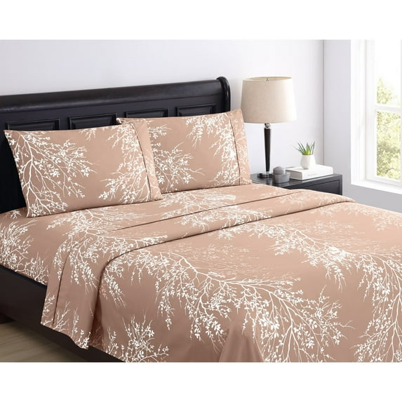 BrylaneHome 4-Pc Foliage Sheet Set
