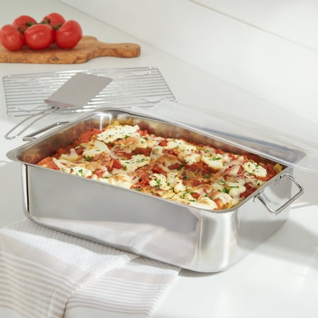 BrylaneHome 4 Piece All-In-One Roaster & Lasagna Pan