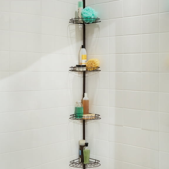 BrylaneHome 4-Tier Corner Shower Shelf