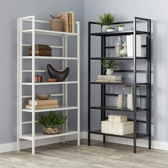 BrylaneHome 5-Tier Folded Metal Bookshelf