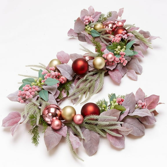 BrylaneHome 6’ Blush Christmas Garland