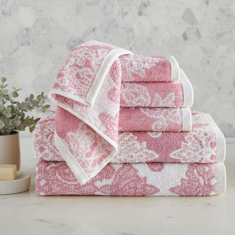 BrylaneHome 6 Piece Damask Towel Set Walmart