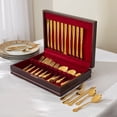 thumbnail interactive-video image 1 of BrylaneHome 60-Pc. Flatware Set With Chest, 1 of 5