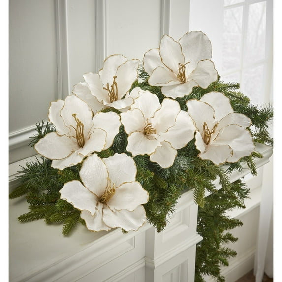 BrylaneHome Amaryllis Clips, Set Of 6