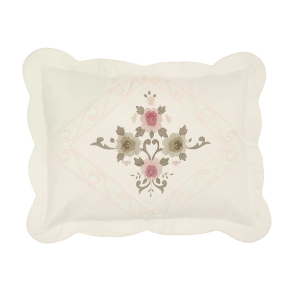 BrylaneHome Ava Embroidered Cotton Sham