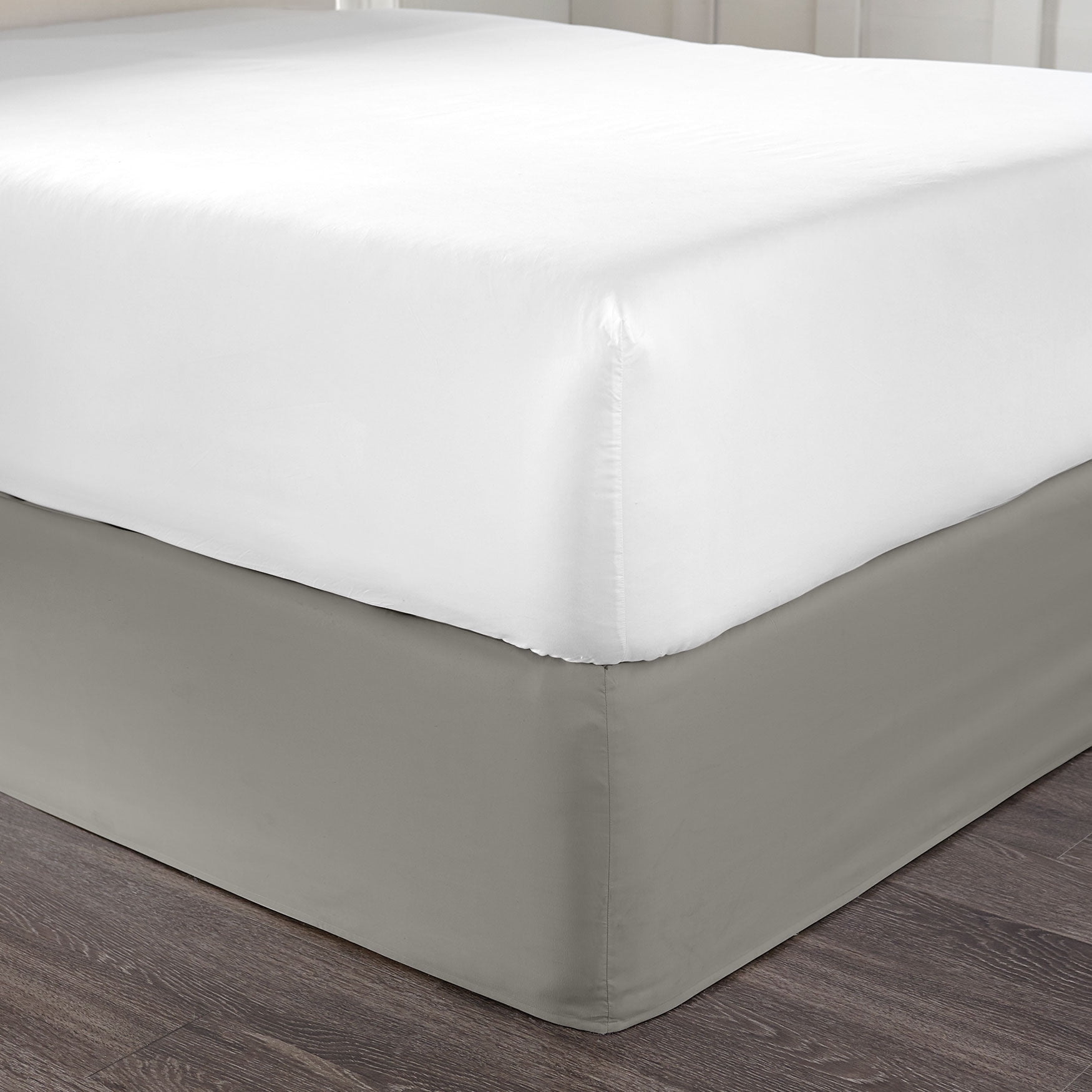 Twin Dark Gray Polyester Microfiber Bedskirt