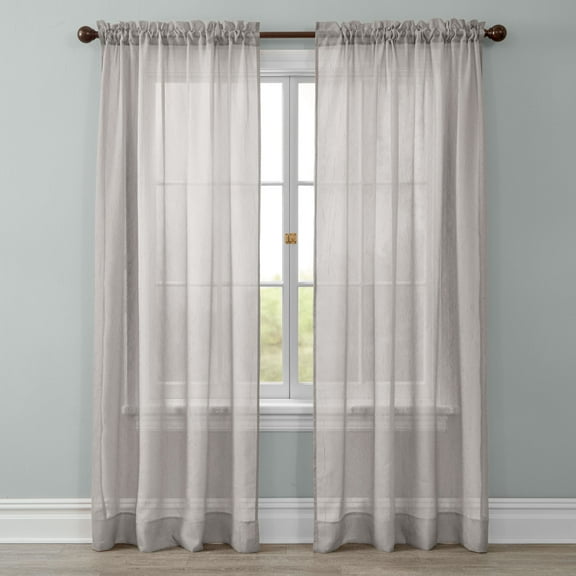 BrylaneHome BH Studio Crushed Voile Rod-Pocket Panel