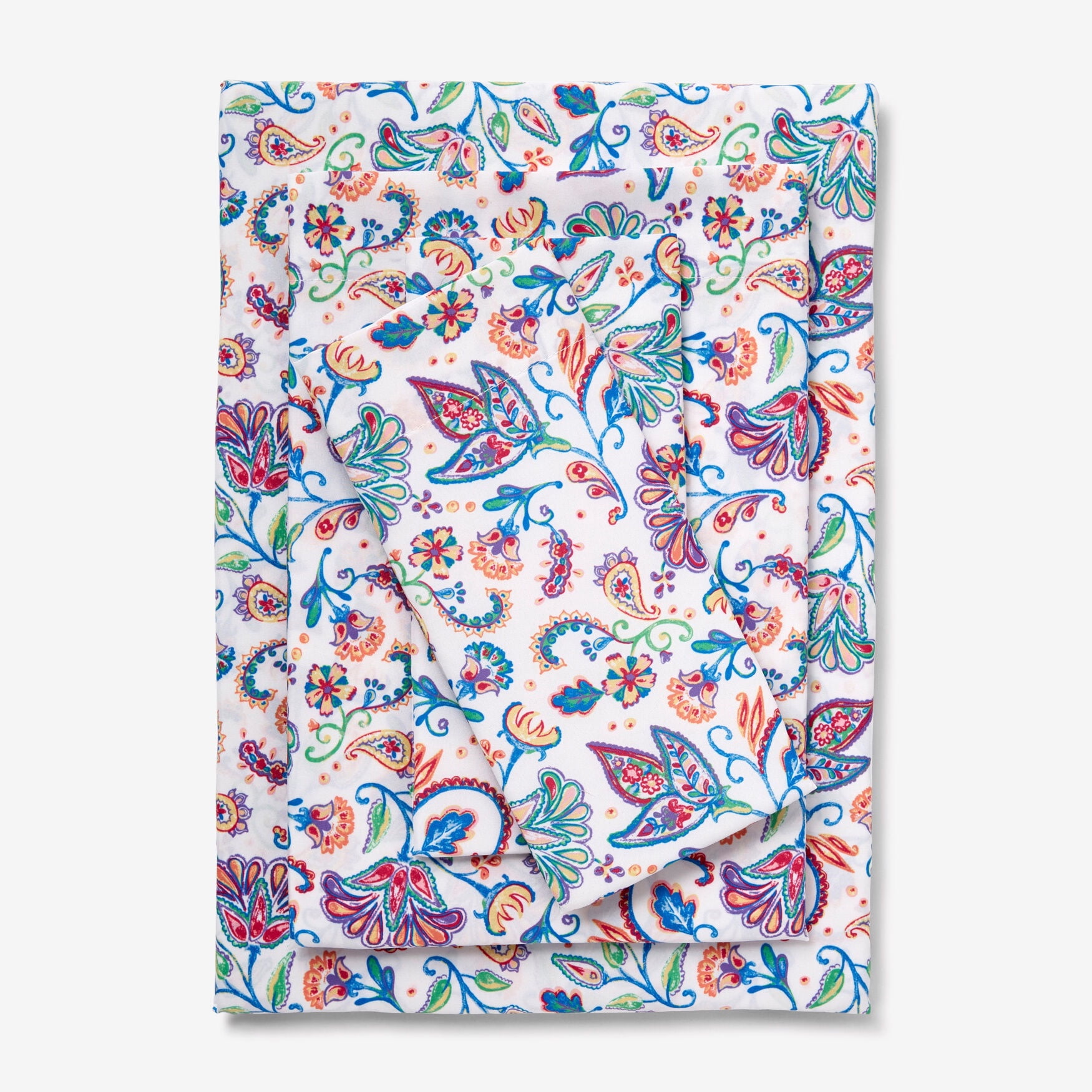 King Blue Floral Microfiber Sheet Set
