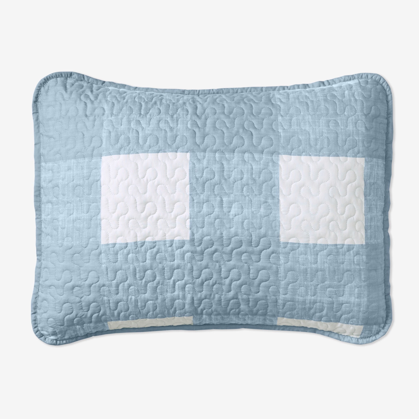Standard Blue and White Quilted Polyester Sham