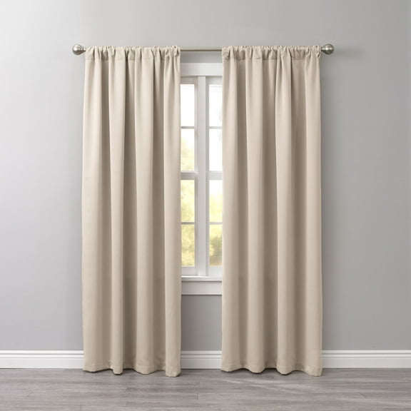 BrylaneHome BH Studio Room-Darkening Rod-Pocket Panel