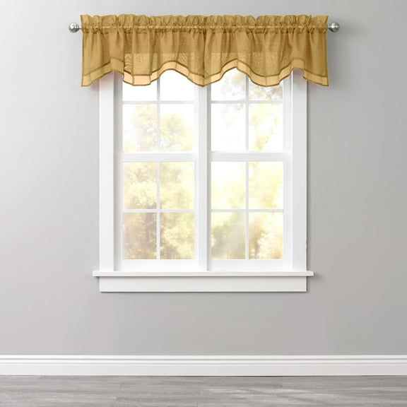 BrylaneHome BH Studio Sheer Voile Layered Valance
